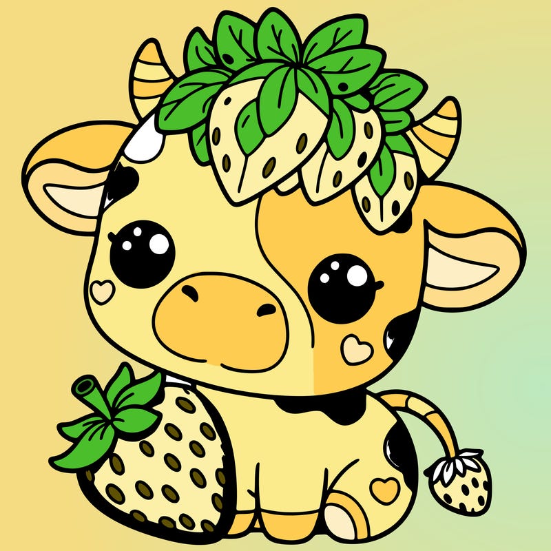 cute strawberry cow