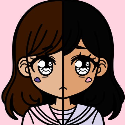 a split of a girl