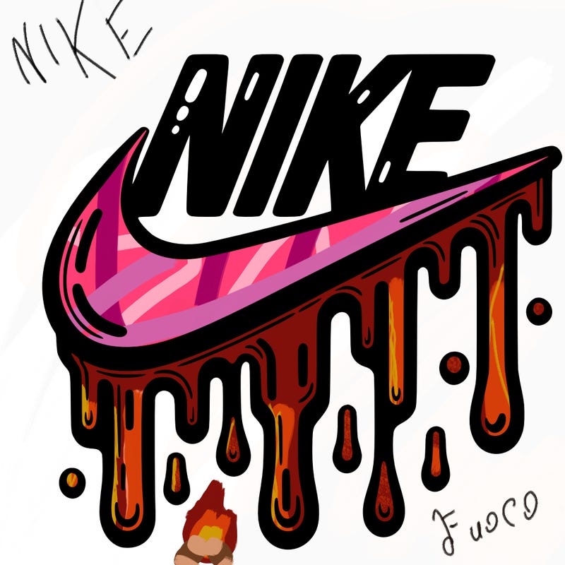 dripping nike logo