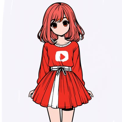 realistic girl with a skirt on