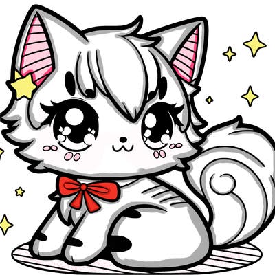 cat anime cute