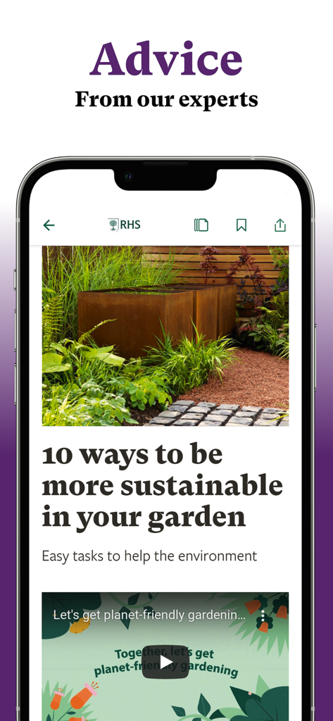 RHS The Garden - Expert advice for sustainable gardening on the RHS The Garden app.
