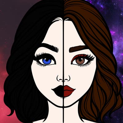 realistic girl split half