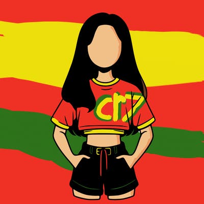 no face girl in crop top and shorts realistic