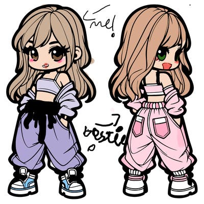 girl in crop top and baggy pants