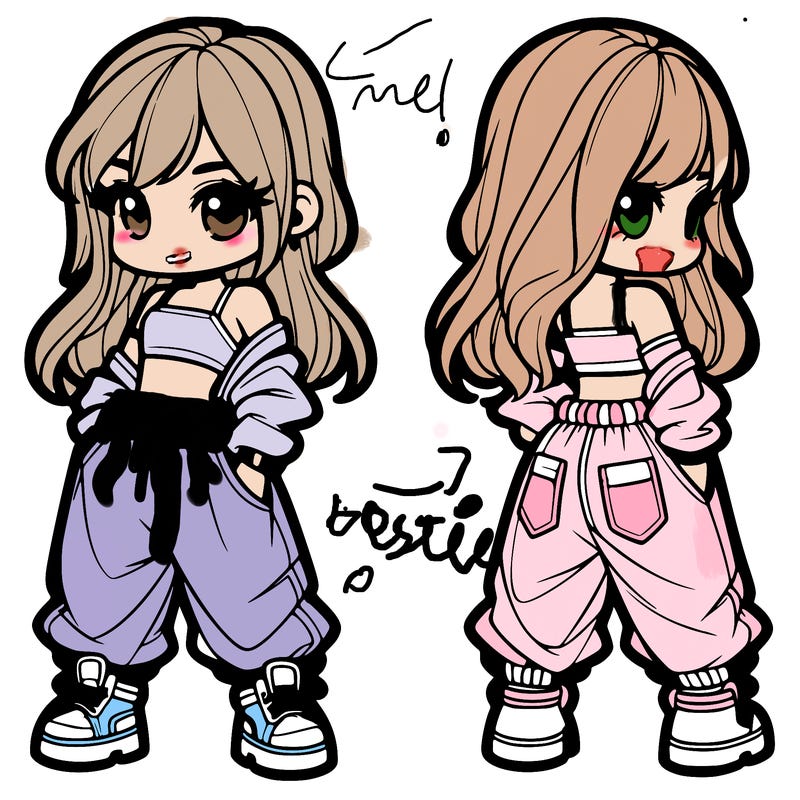 girl in crop top and baggy pants