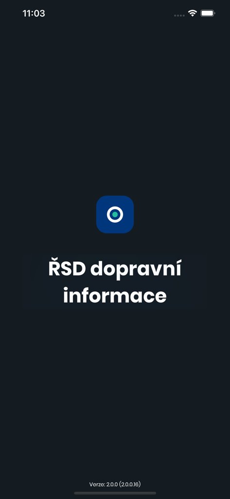 ŘSD dopravní informace - Splash screen of the RSD traffic information app displaying the logo and name