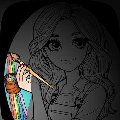 realistic girl with a paintbrush