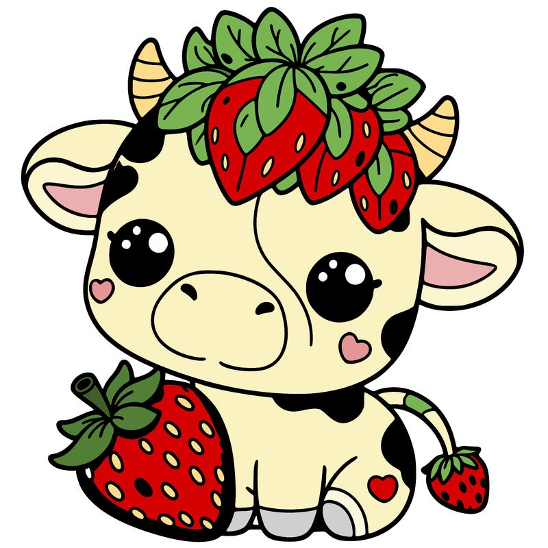 cute strawberry cow