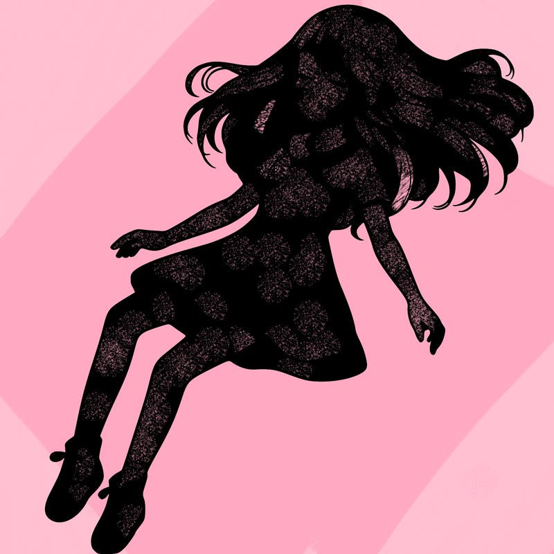 realistic girl floating