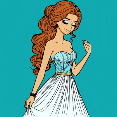 a realistic woman wearing an elegant dress