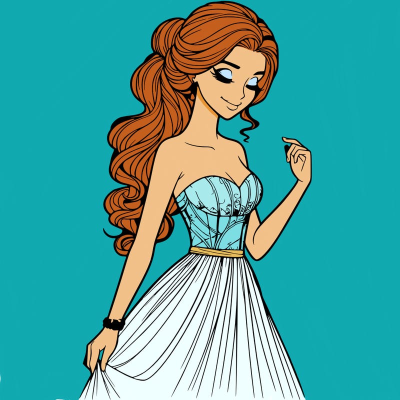 a realistic woman wearing an elegant dress