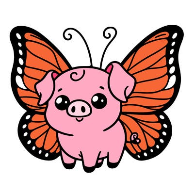 butterfly pig