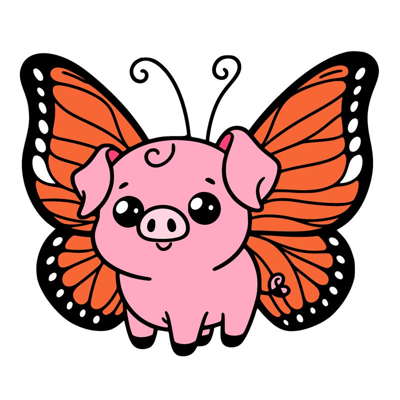 butterfly pig