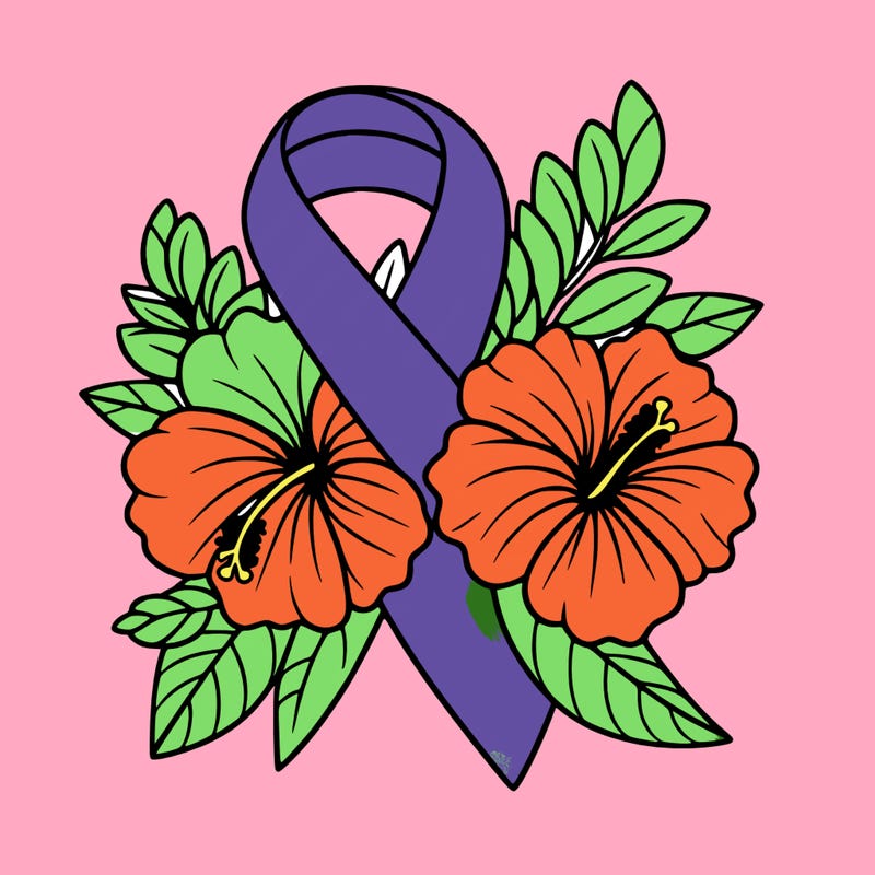 breast cancer awareness with hibiscus flowers