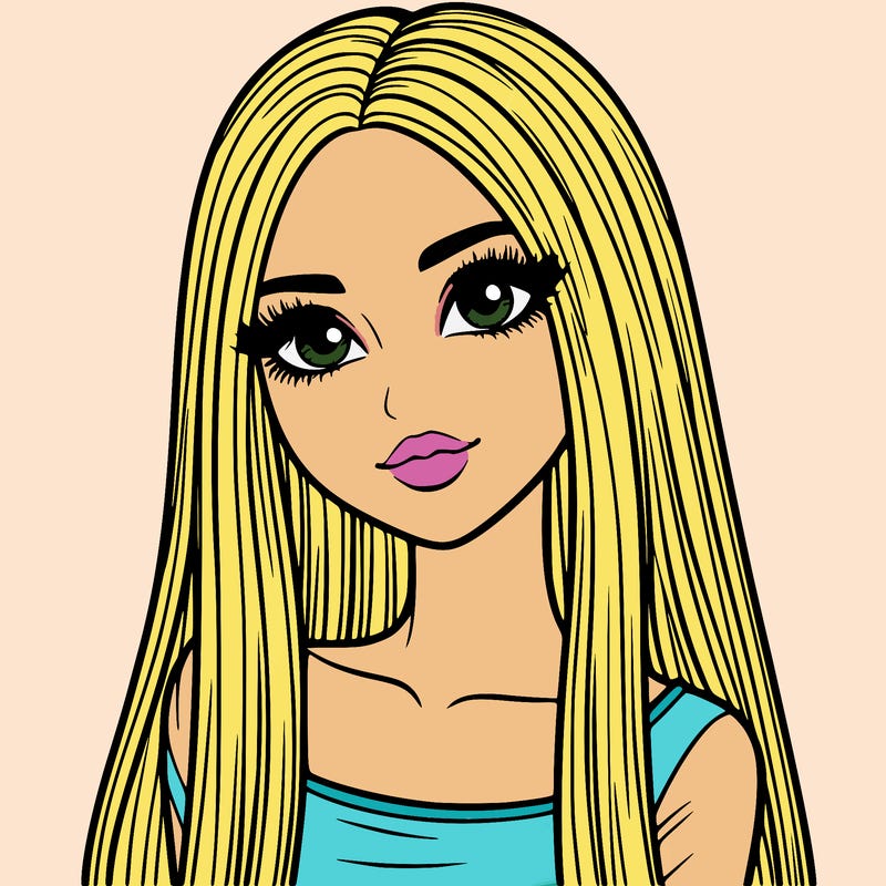 realistic girl with straight and long hair