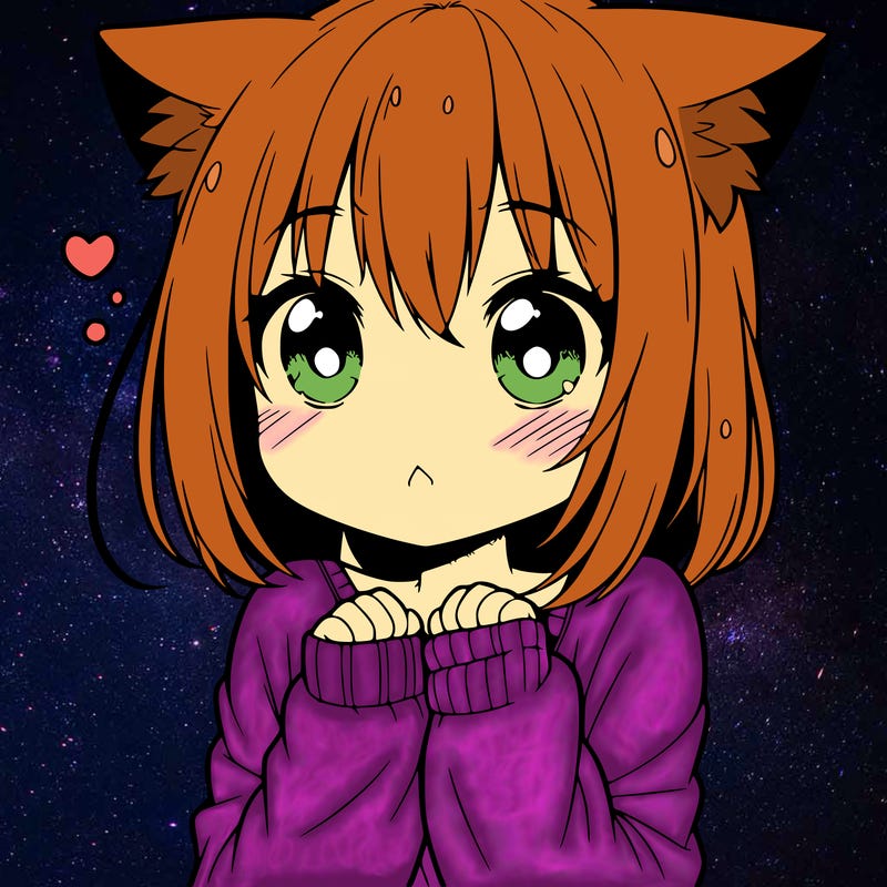 shy anime catgirl