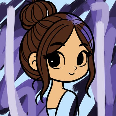 a girl with her hair in a bun