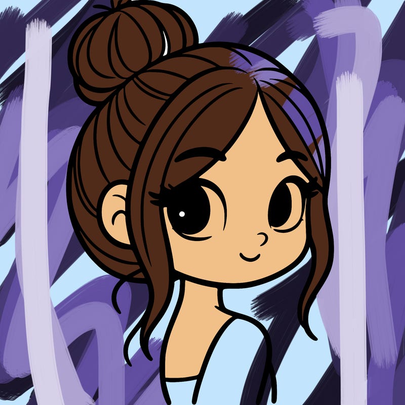 a girl with her hair in a bun