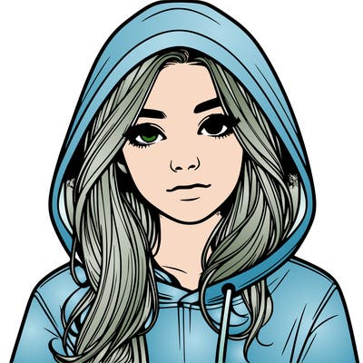 realistic girl with a hoodie