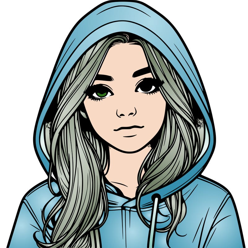 realistic girl with a hoodie
