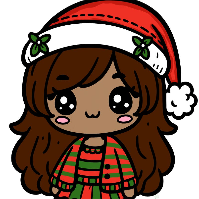 cute girl with santa hat