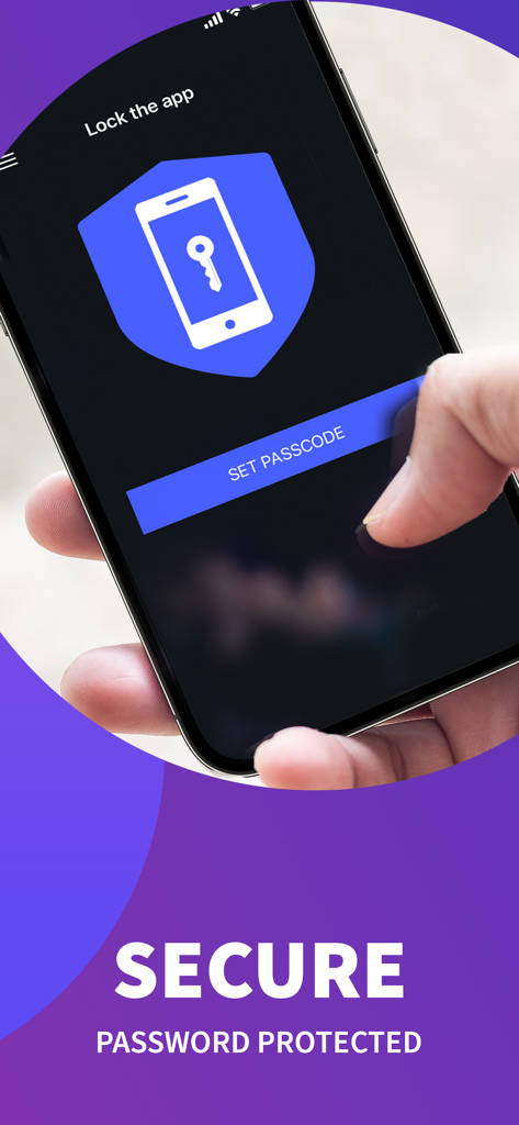 Wapo: Gay Dating App for Men - Smartphone screen displaying the Wapo app passcode lock security feature with a set passcode button