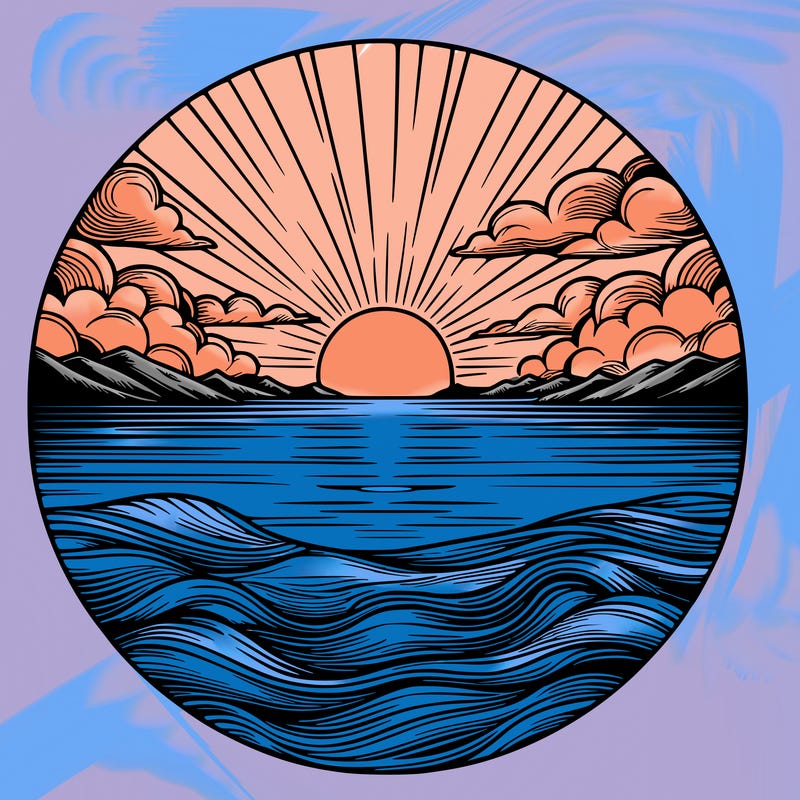 realistic sunset