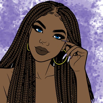 beautiful woman with box braids