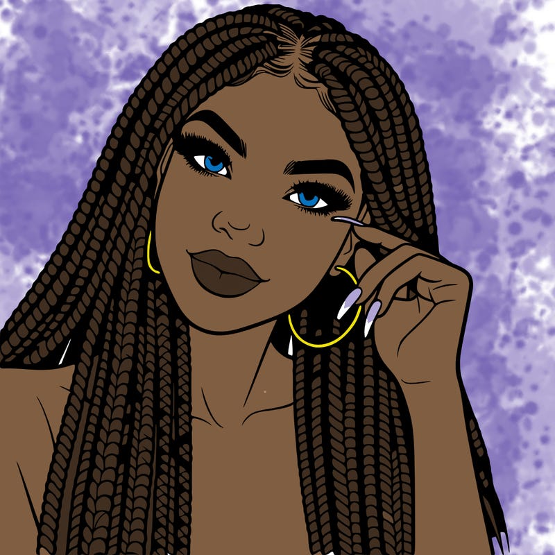 beautiful woman with box braids