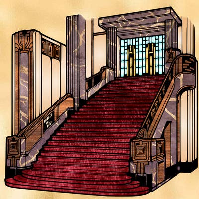 an grand art deco staircase