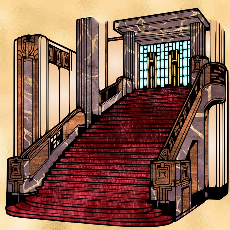 an grand art deco staircase