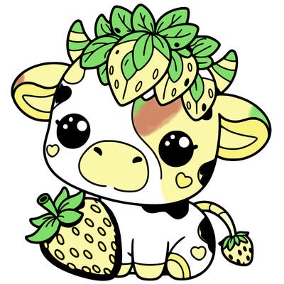 cute strawberry cow