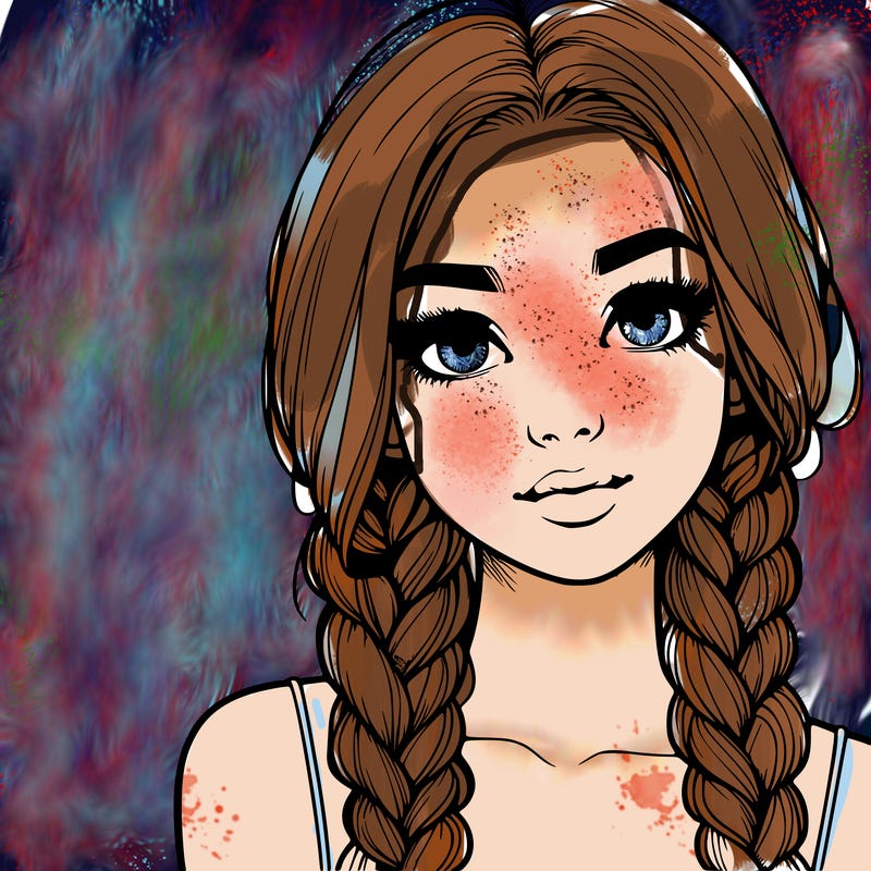 realistic girl with braids