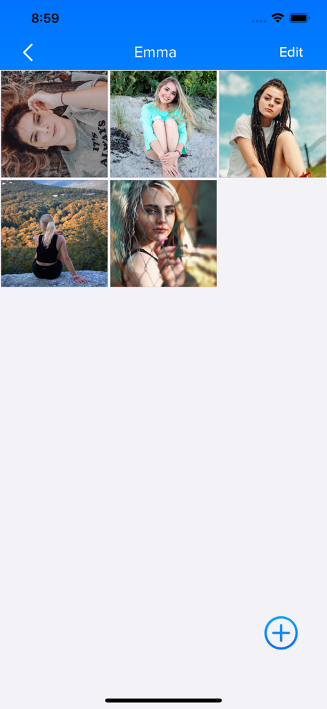 Dual Accounts - Parallel Space - Interface of the secure photo vault within the Dual Accounts app showing a private photo gallery.