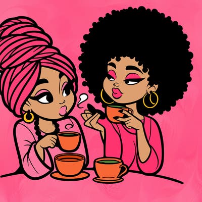 black women drinking tea