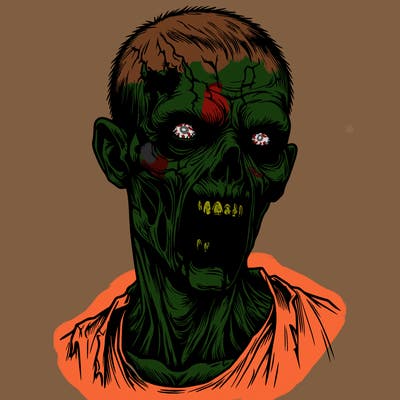 creepy realistic zombie