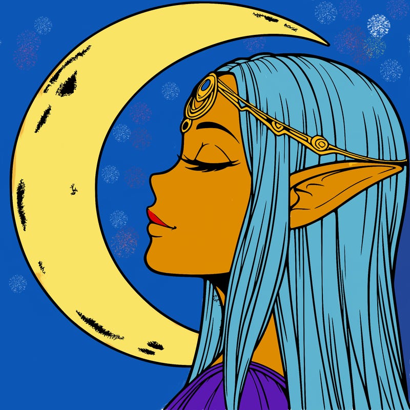 a realistic moon elf