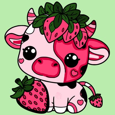 cute strawberry cow
