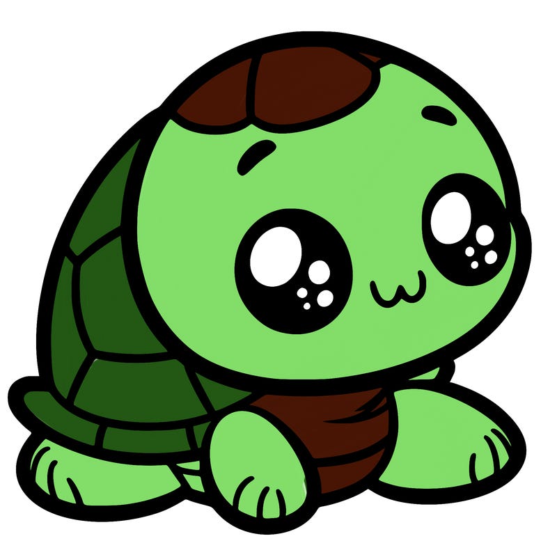 cute little animated turtle