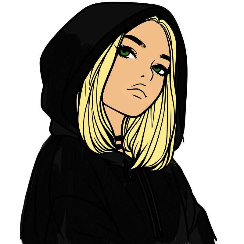 a realistic girl in a hoodie