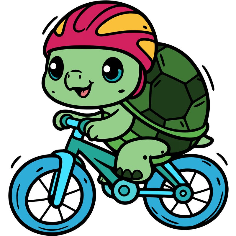 turtle on a bike