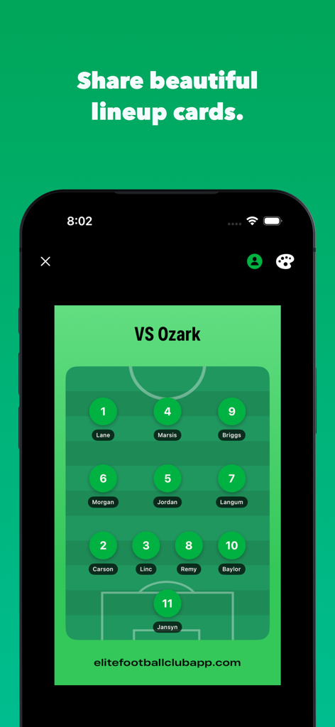 Soccer Lineup Builder Elite - Soccer Lineup Builder Elite app showing a professional lineup graphic for a match