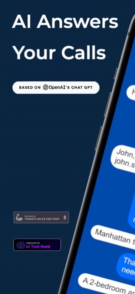 ZenCall - ZenCall app interface showing AI answers your calls based on OpenAI ChatGPT