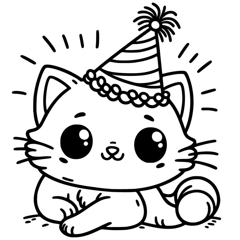 cat with party hat