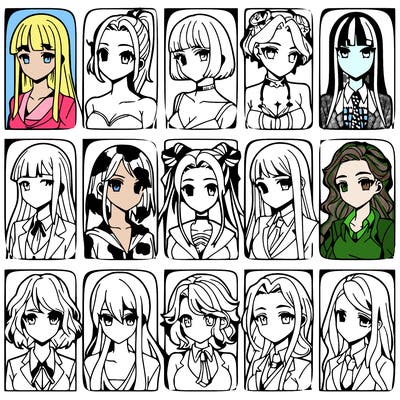 girls that look diffrent anime