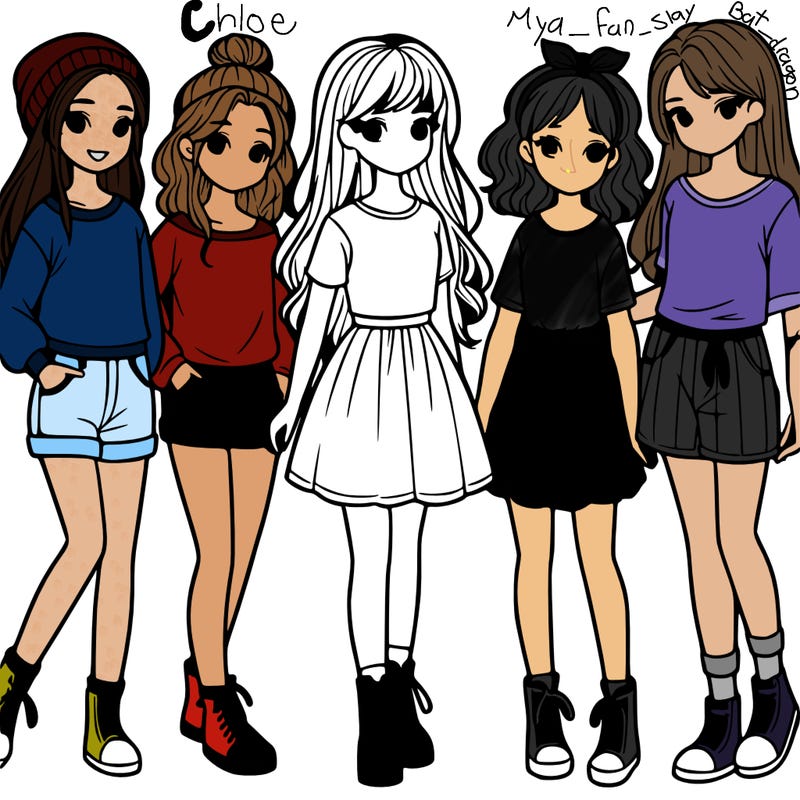 a group of five girls