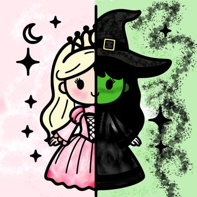 split princess and witch