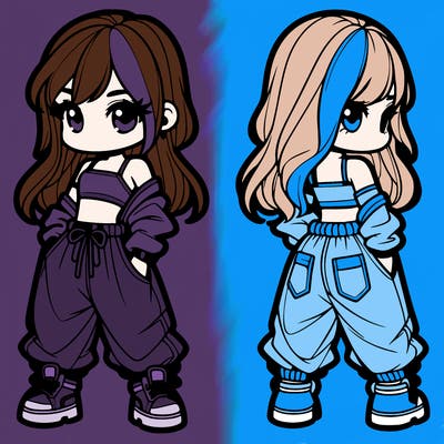 girl in crop top and baggy pants