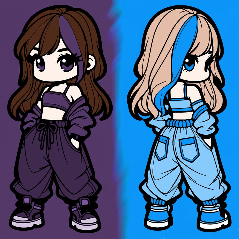 girl in crop top and baggy pants